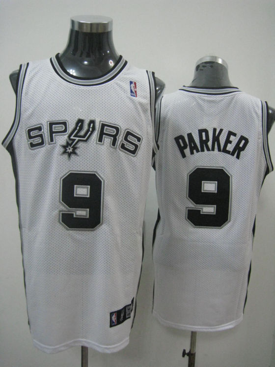 San Antonio Spurs Parker White Black Jersey